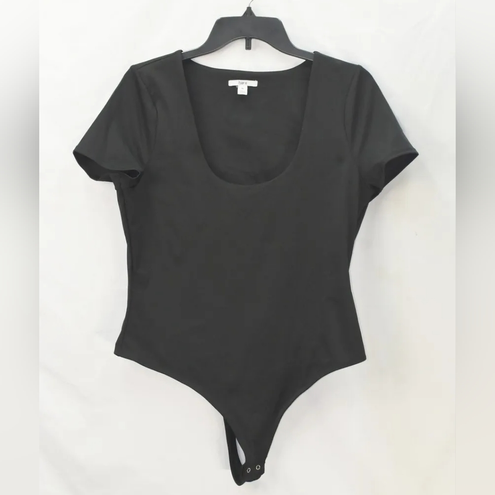 NWT Bar III Black Short Sleeve Ultra Sculpt Thong Bodysuit